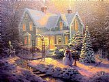Thomas Kinkade Blessings of Christmas painting
